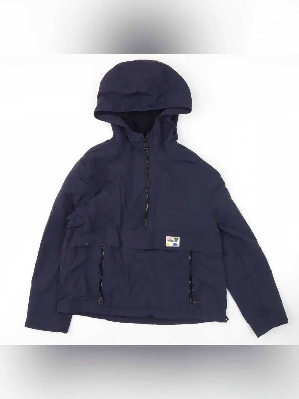 Zara kids Navy Hooded Anorak Jacket with Front Pouch